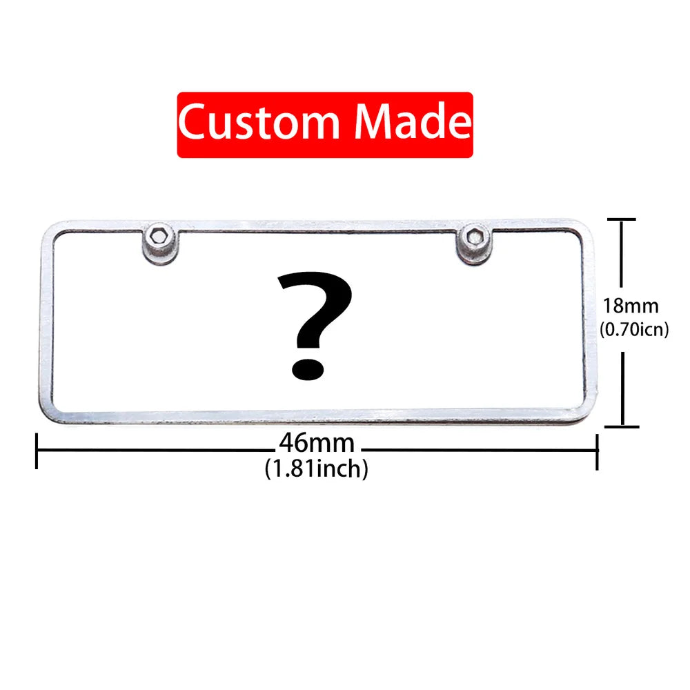 1Pcs RC Custom License Plate Metal Frame Strength Waterproof for 1:10