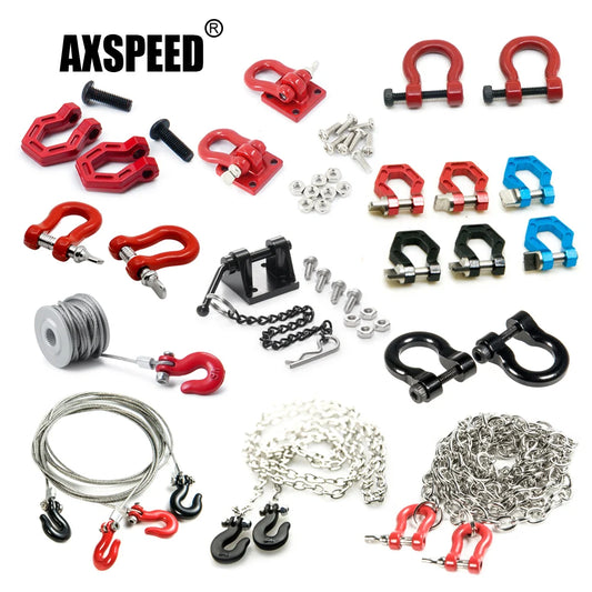 AXSPEED Aluminum Alloy Trailer Tow Shackles Hook for Axial SCX10 1/10