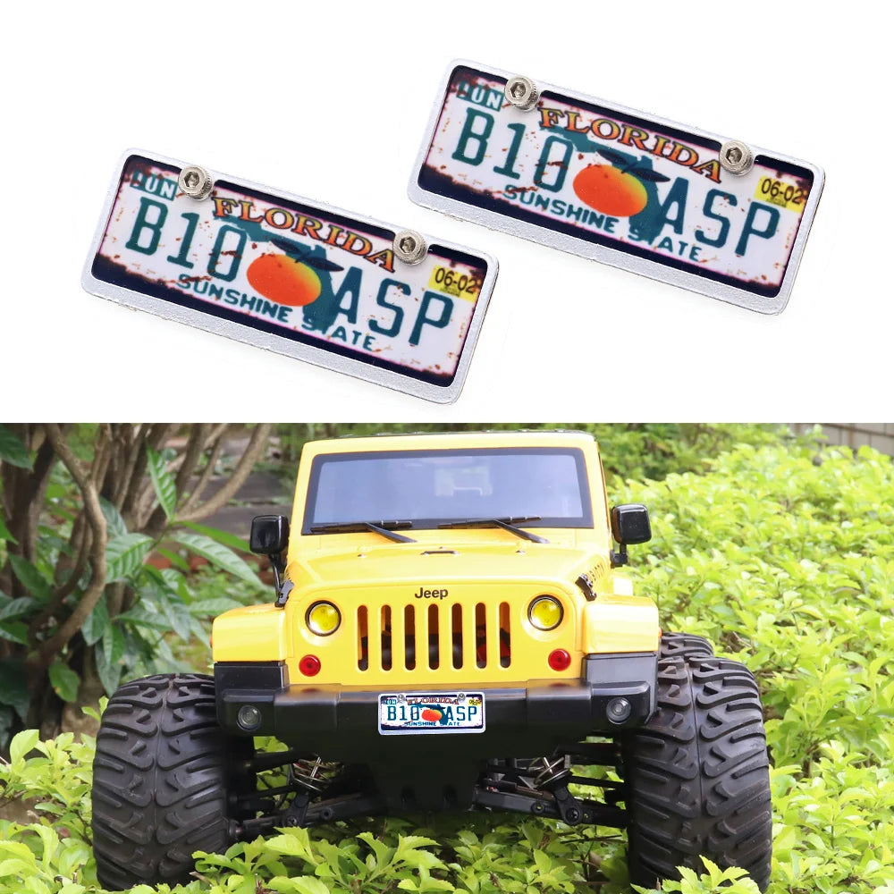 1Pcs RC Custom License Plate Metal Frame Strength Waterproof for 1:10