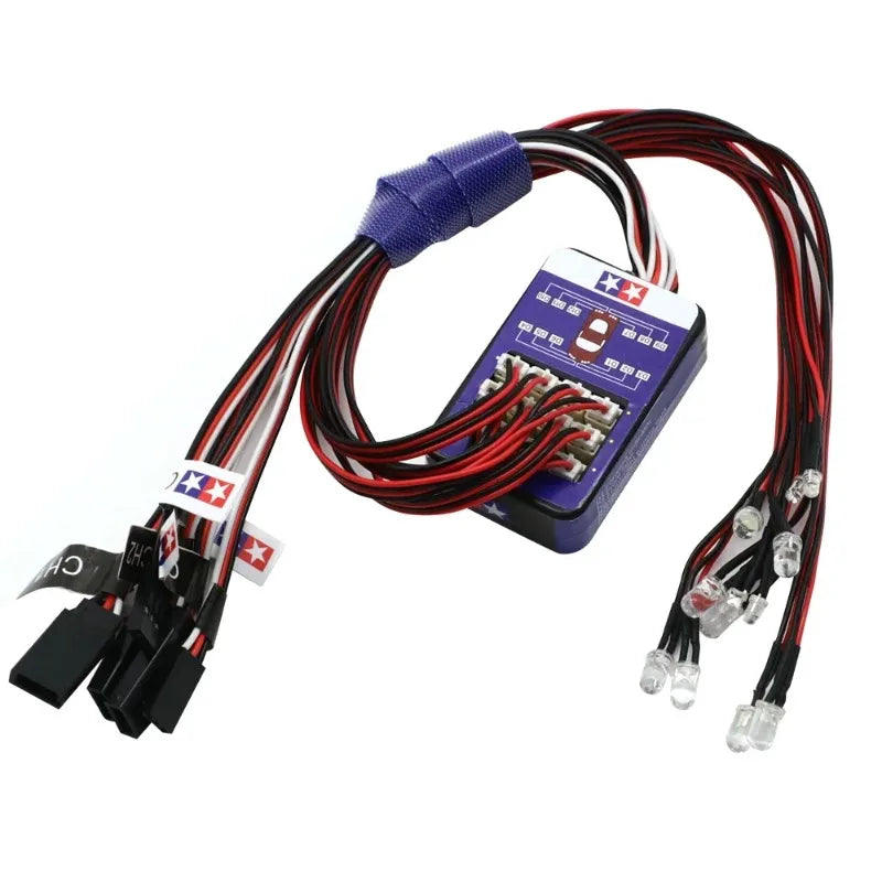 Simulation Flash Light 12 LED Lighting Kit Steering Brake for 1/10