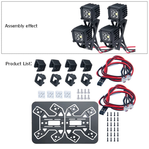 AXSPEED Luggage Rack Side LED Lights Spotlight for TRX4 TRX6 Axial