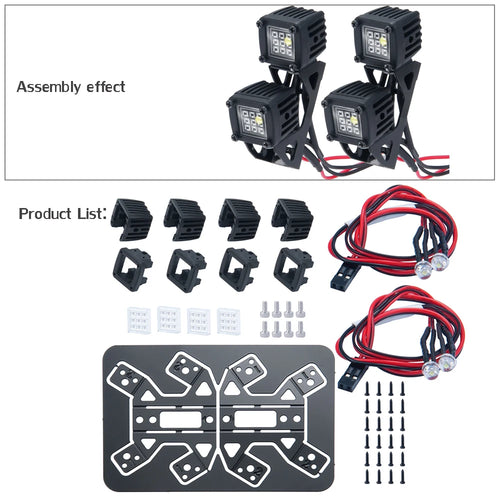 AXSPEED Luggage Rack Side LED Lights Spotlight for TRX4 TRX6 Axial