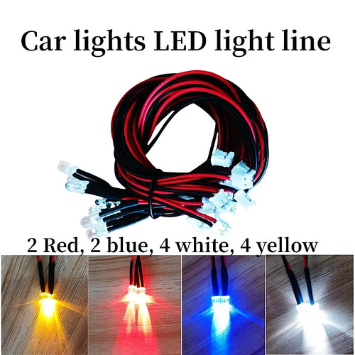 Simulation Flash Light 12 LED Lighting Kit Steering Brake for 1/10