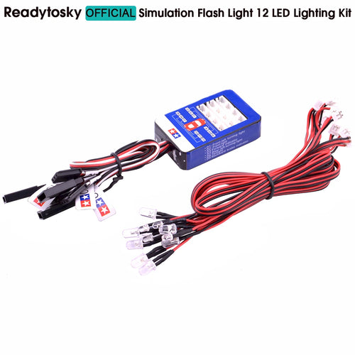 Simulation  Steering Brake Flash Light 12 LED Lighting Kit for 1/10