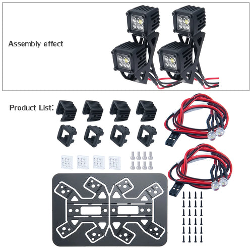 AXSPEED Luggage Rack Side LED Lights Spotlight for TRX4 TRX6 Axial