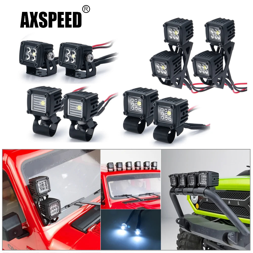 AXSPEED Luggage Rack Side LED Lights Spotlight for TRX4 TRX6 Axial