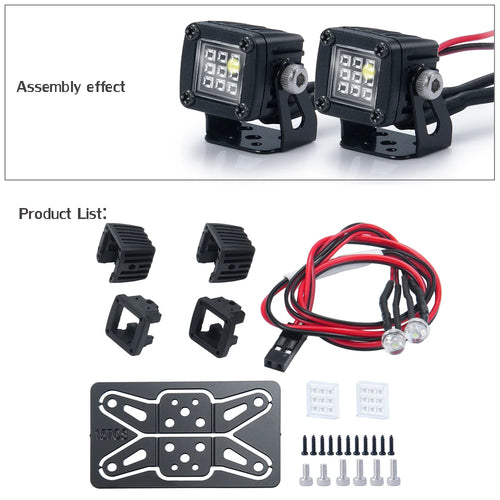 AXSPEED Luggage Rack Side LED Lights Spotlight for TRX4 TRX6 Axial