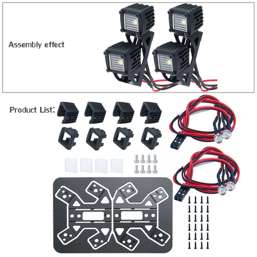 AXSPEED Luggage Rack Side LED Lights Spotlight for TRX4 TRX6 Axial