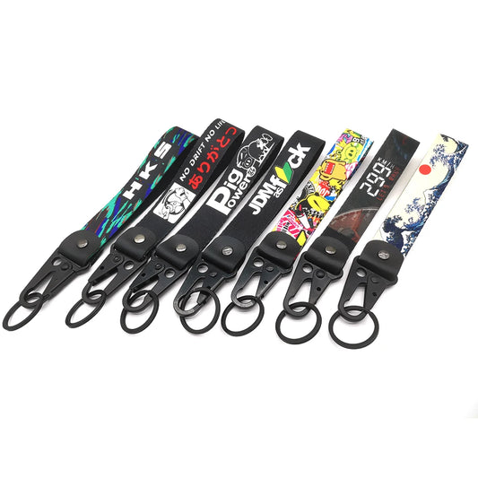 JDM Racing Keyring Tags Keytags Keychain Auto Drift Key Phone Holder